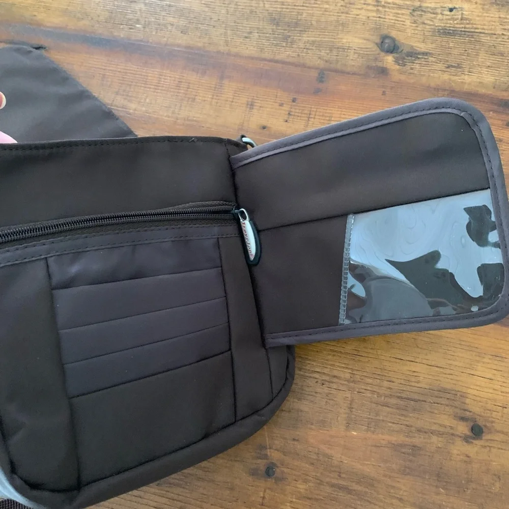 Travelon Anti Theft Mini Brown Crossbody Bag Travel Nylon